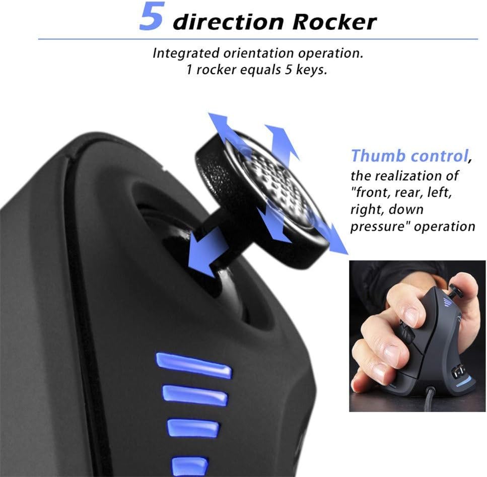 Kryvos gaming accessory: vertical RGB mouse with joystick, optimized for PC gaming and user comfort.