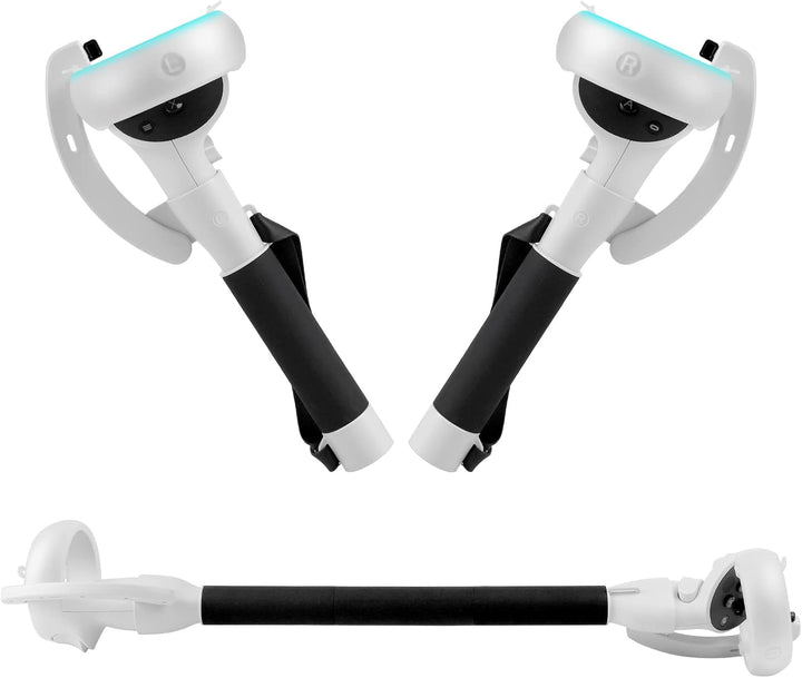 Kynaro VR Controller Extension Handles for Meta Quest 2, enhancing Beat Saber & VR golf.