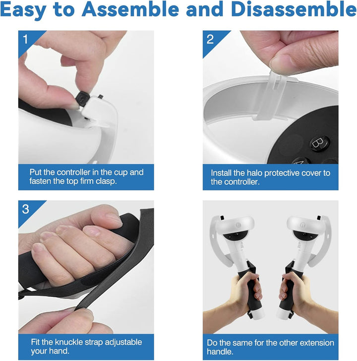 Kynaro VR gear: Extended controller handles for Meta Quest 2, improving gaming experience.