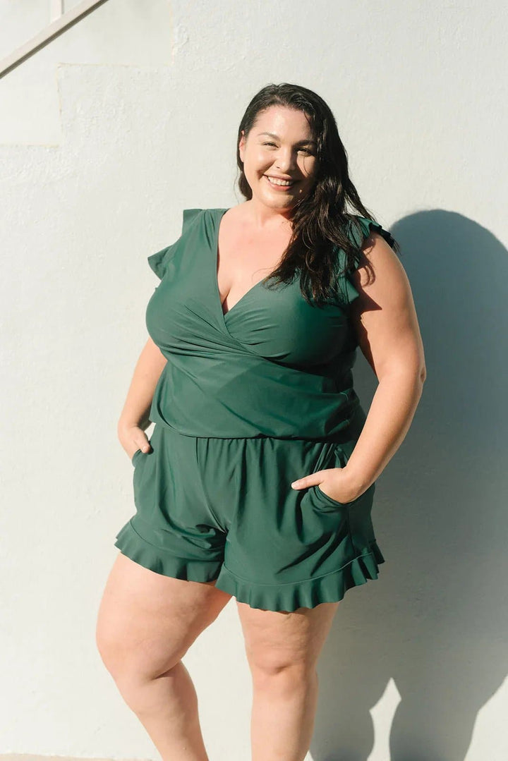 Flattering Nola ladies' swimwear. Comfort fit one-piece, perfect for pool party or summer vacation style.