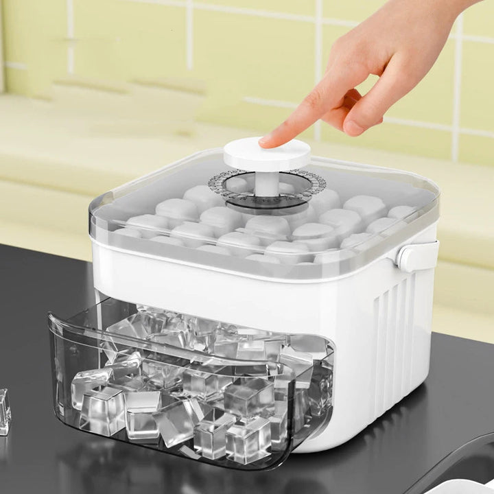 Large capacity home kitchen ice cube maker with easy release tray for perfect drinks and party supplies.