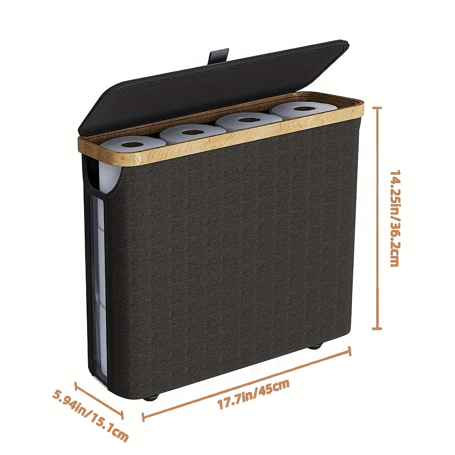 Wall-mounted bathroom organizer, large capacity waterproof toilet paper holder, sleek and functional.