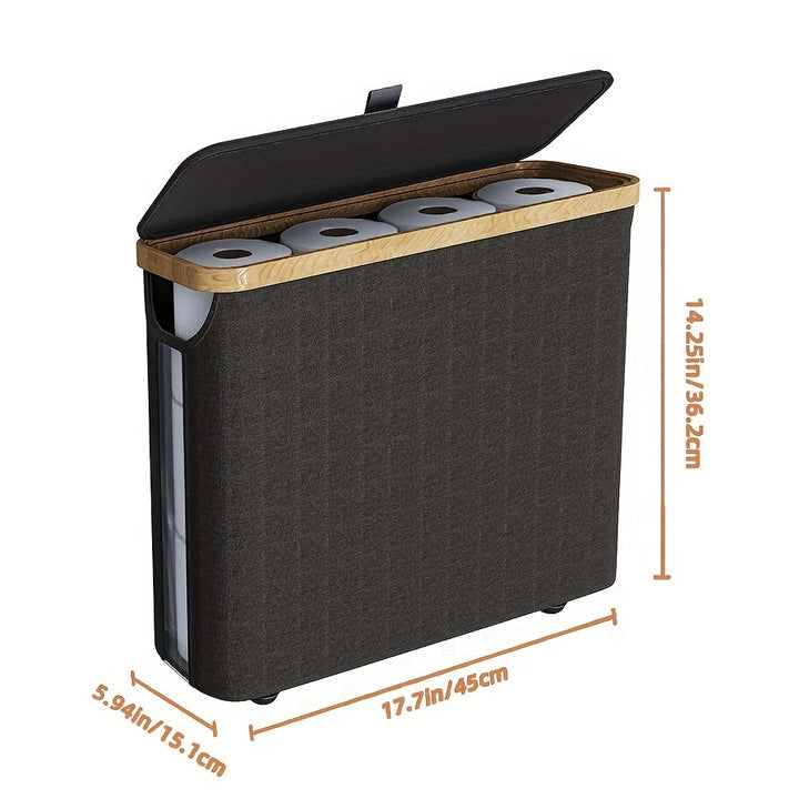 Wall-mounted bathroom organizer, large capacity waterproof toilet paper holder, sleek and functional.