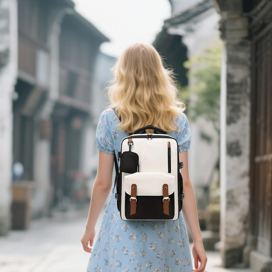 Unisex expandable travel backpack with multiple compartments, perfect for school, work, or weekend getaways.