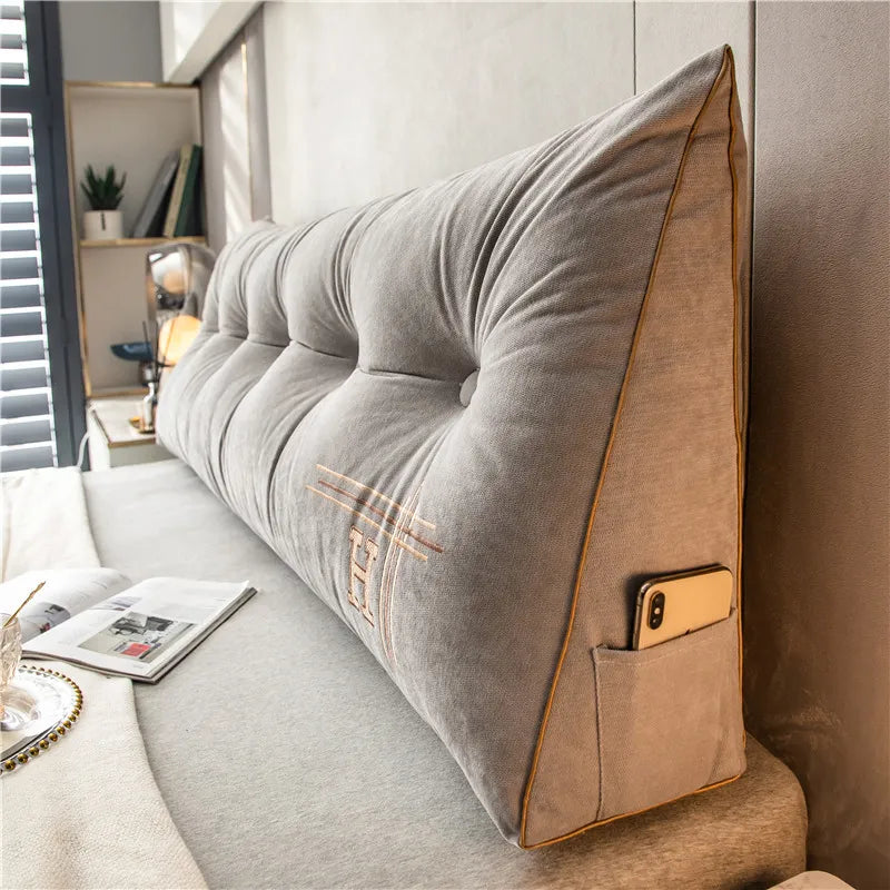 Ergonomic large comfort support pillow enhancing home comfort and providing back relief