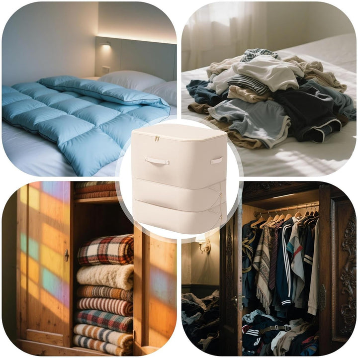 Self-compressing dustproof storage bag, perfectly designed for large comforters