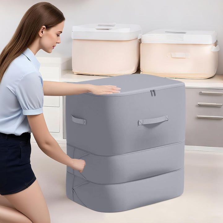 Large self-compressing storage bag for comforters, ensures dustproof bedding organization