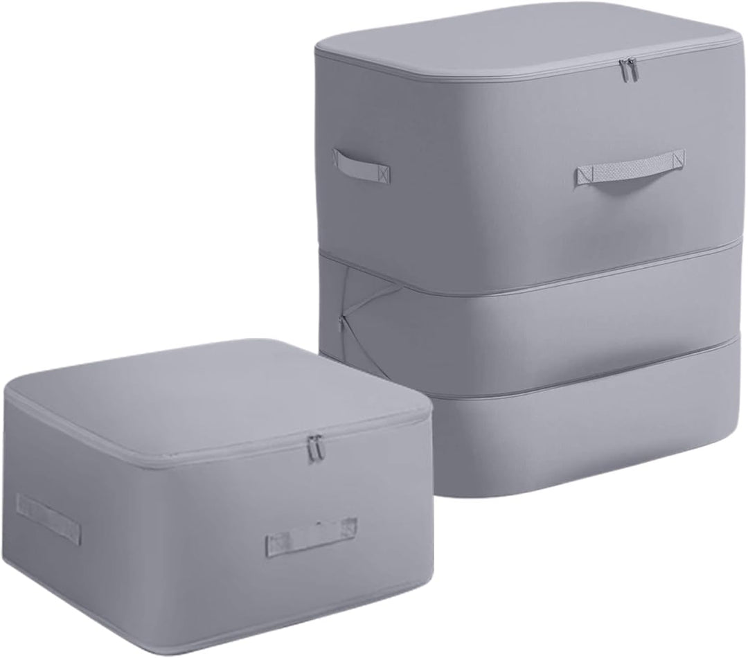 Unisex comforter storage solution, large capacity with self-compression for space saving