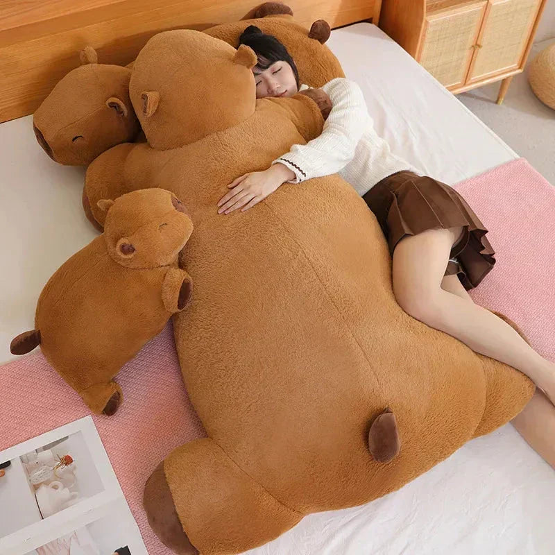 Delightful giant capybara plush, an adorable gift & relaxation aid. Super soft stuffed animal.