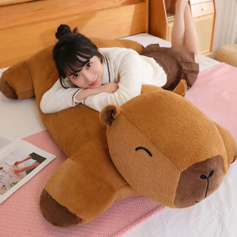 Plush giant capybara, extra soft stuffed animal perfect for snuggling & comfort. Great toy.