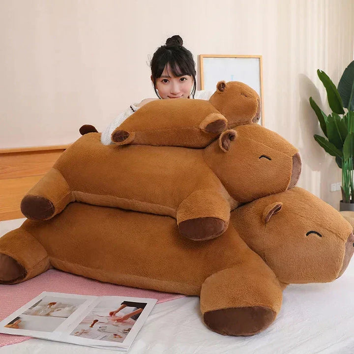 Friendly giant capybara plushie, your new favorite comfort pillow & snuggle buddy. Relaxing.