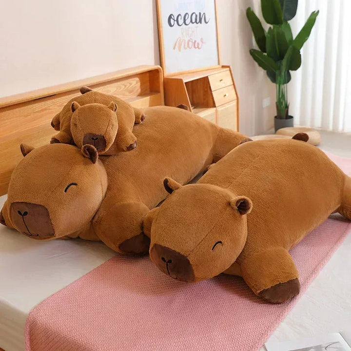 Oversized capybara snuggle buddy, a super soft toy for comfort & relaxation. Best plushie.