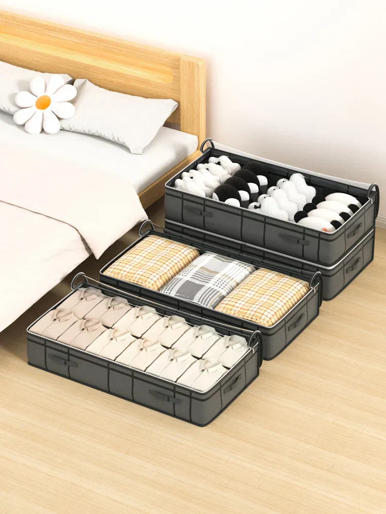 Nova large capacity non-woven storage bag for bedding, foldable for dormitory use.