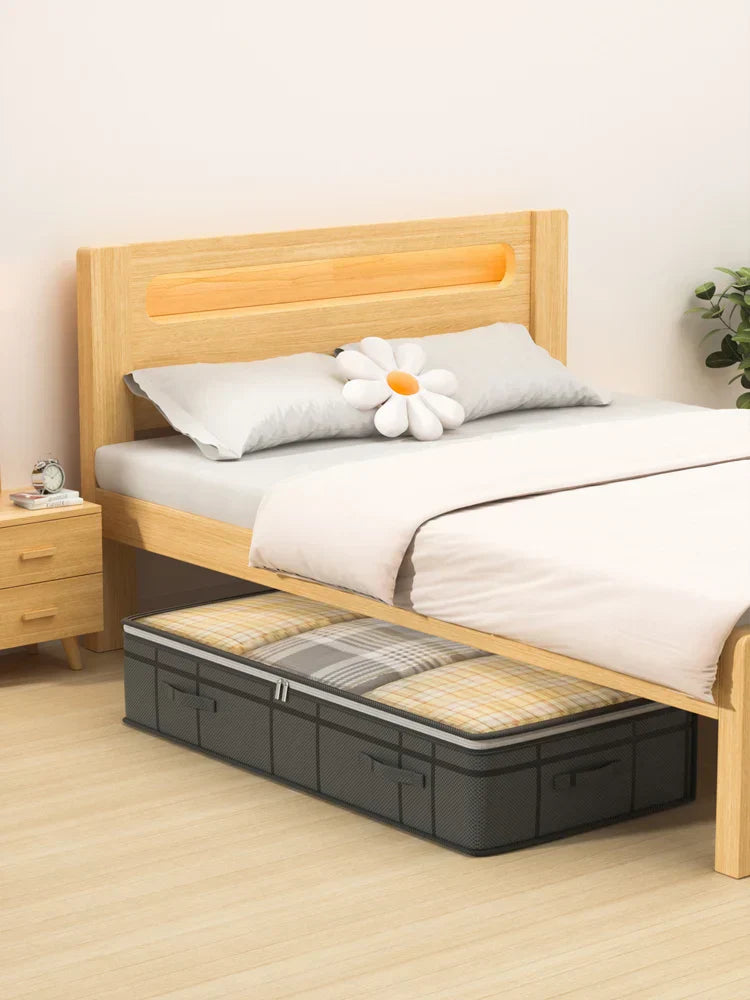 Closet organizer with zipper: Foldable Nova bag for bulky clothes, quilts, and linens.