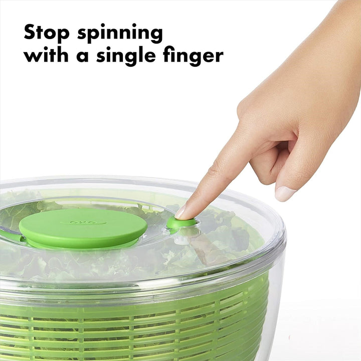Healthy eating starts with this large kitchen salad spinner, perfect for fresh produce preparation.