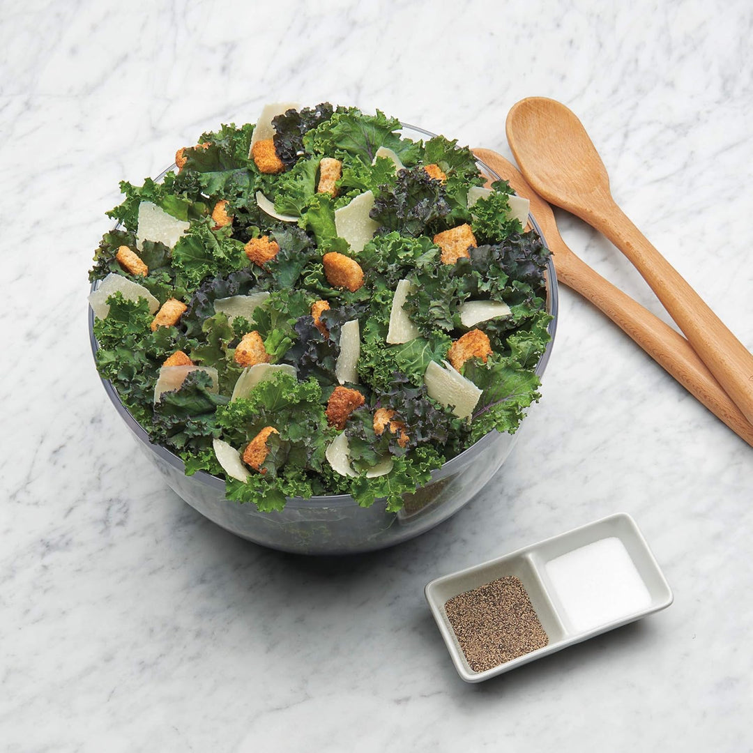 Ergonomic large salad spinner for home kitchens, making fresh produce preparation simple and fast.