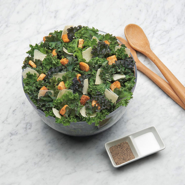 Ergonomic large salad spinner for home kitchens, making fresh produce preparation simple and fast.