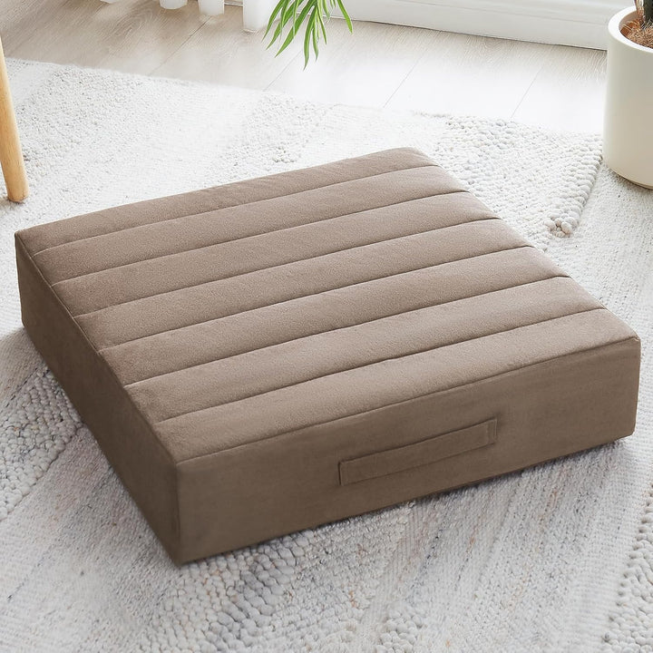 Cozy large meditation cushion for yoga, relaxation, & comfortable floor seating.