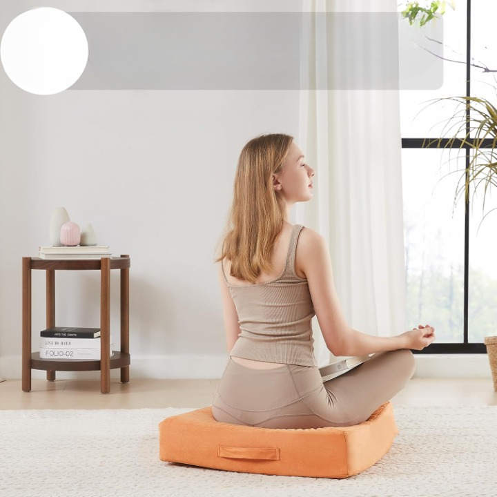 Outdoor large floor pillow for meditation & relaxation. Soft, supportive & versatile.