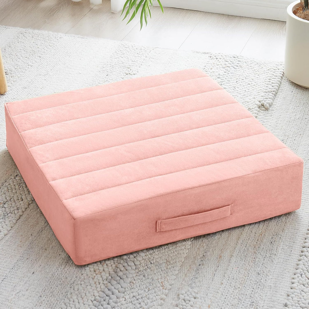 Versatile large floor cushion for meditation, yoga, outdoor comfort & home decor.