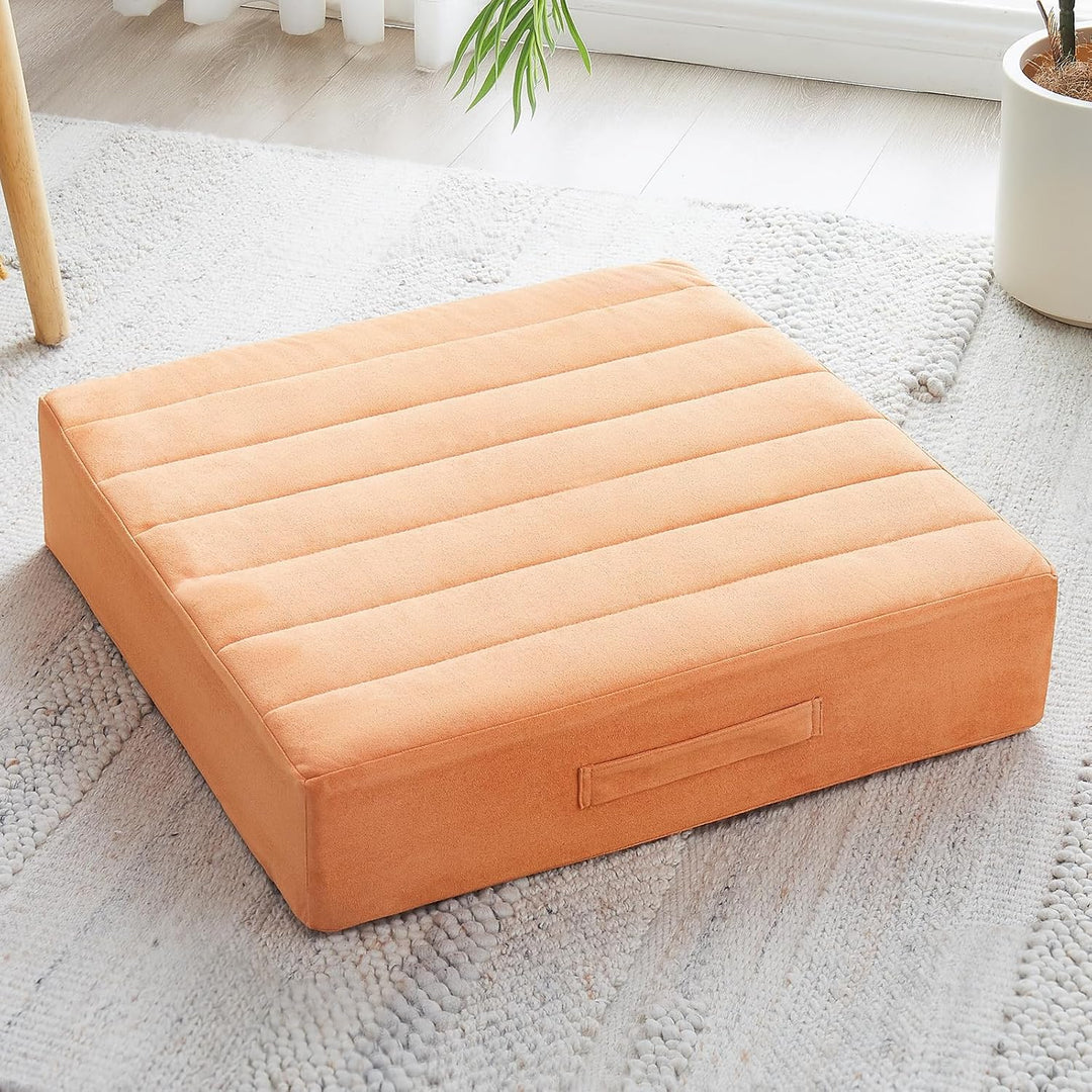 Stylish large meditation cushion. Perfect for yoga, home decor, & peaceful relaxation.