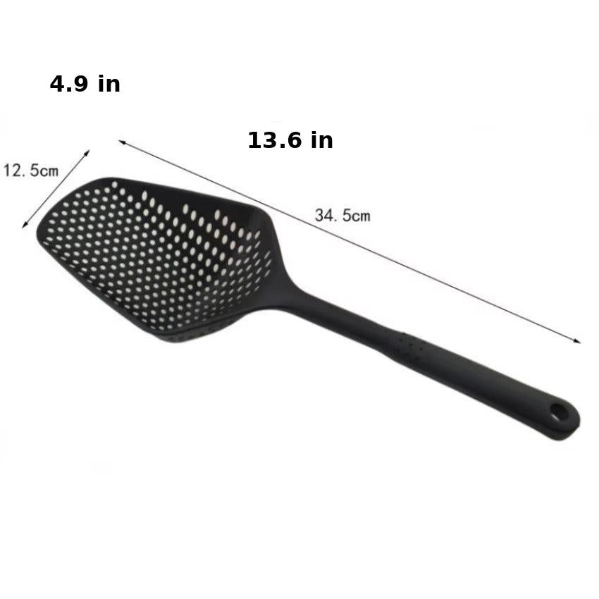 Large versatile kitchen ladle for draining, stirring & serving. An indispensable food prep tool for busy cooks.