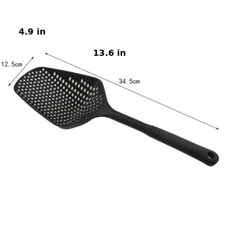 Large versatile kitchen ladle for draining, stirring & serving. An indispensable food prep tool for busy cooks.
