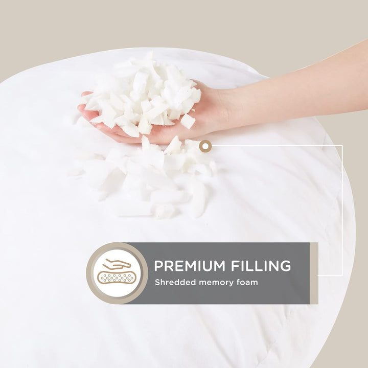 Ergonomic round memory foam cushion for improved posture during yoga & meditation.