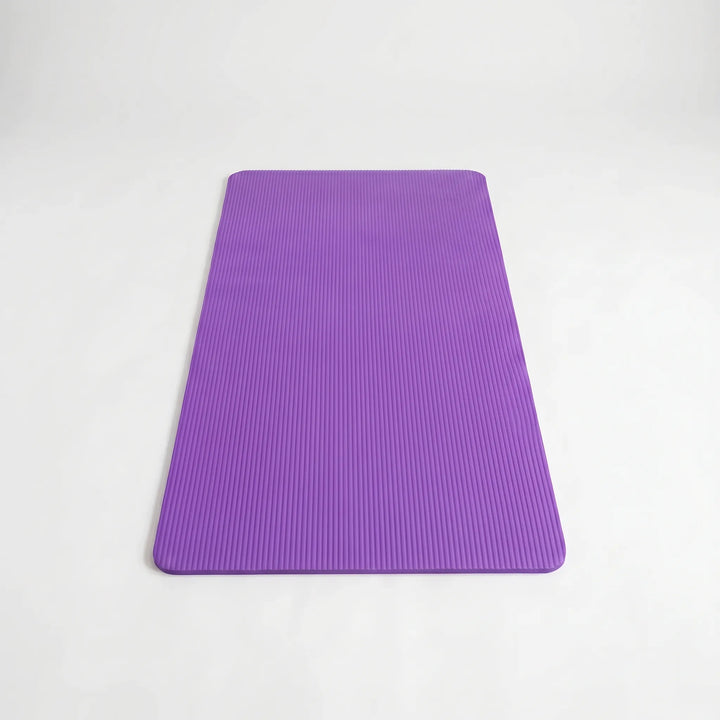 Stylish pink, large workout mat, ideal for home gym yoga, pilates & floor exercises. Thick & non-slip design.