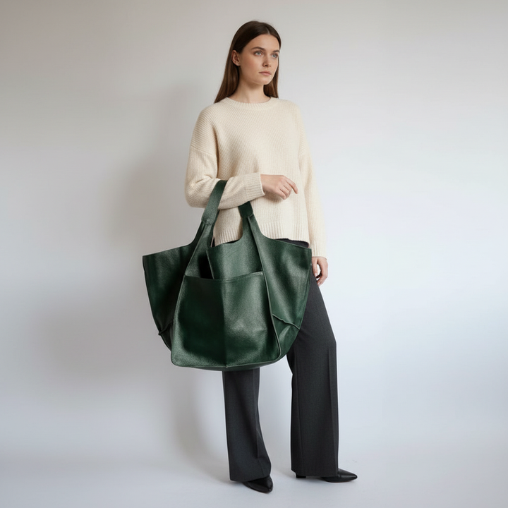 Women's FlexiCarry large tote bag, elegant vegan leather shoulder bag for daily essentials