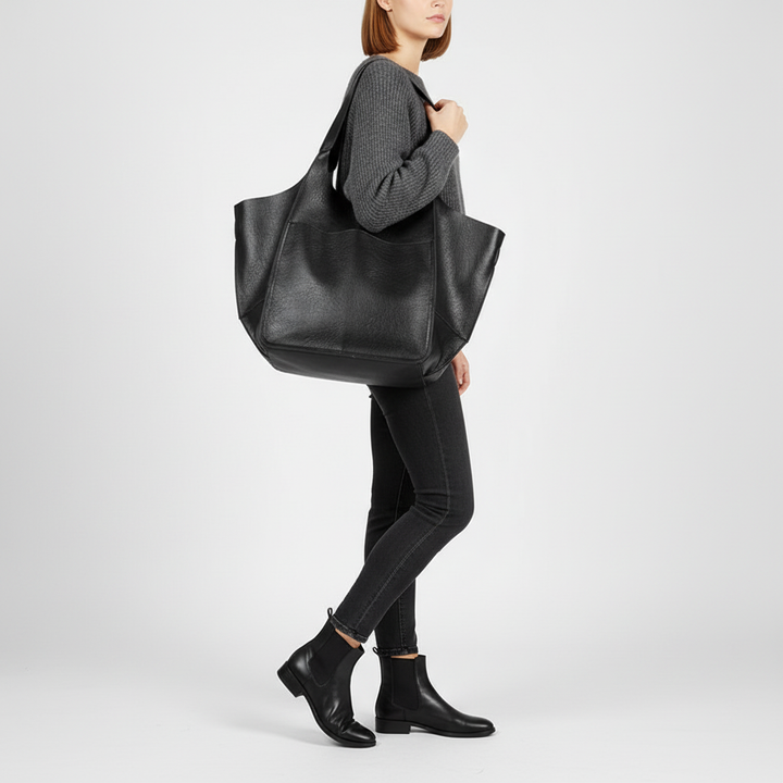 Women's FlexiCarry large vegan leather bag, ideal as a shoulder bag and everyday carryall