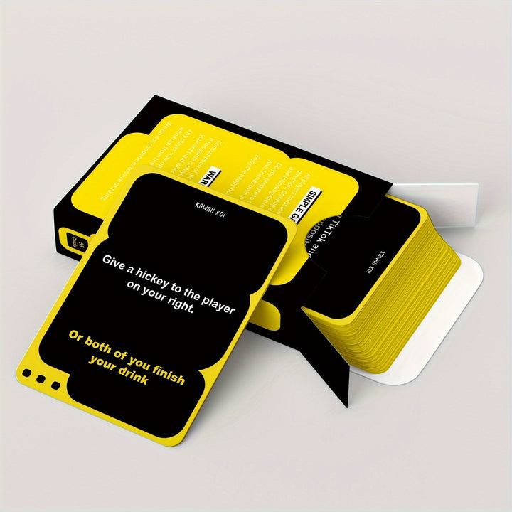 Players engaged in a LaughShots challenge, a hilarious adult party card game creating memorable experiences.