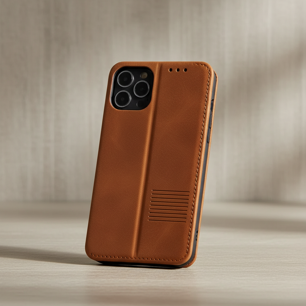 LeatherFoliox unisex leather folio case for iPhone with card slot & magnetic closure
