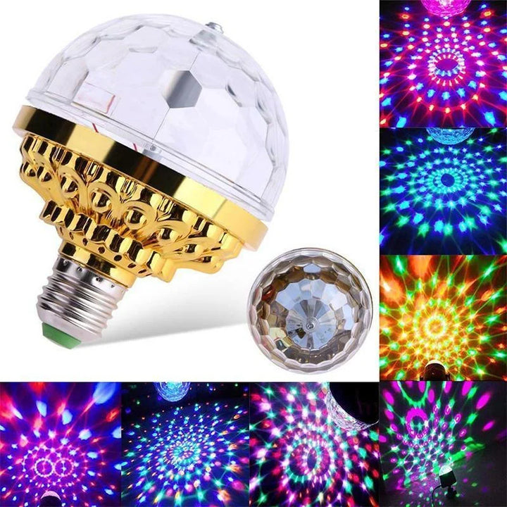 LED disco ball rotating light for vibrant parties & DJ events. Multicolor stage lighting for home decor.