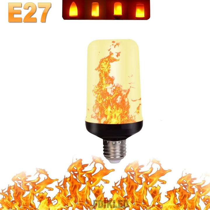 LED Flame Effect Party Lamp showcased in a living room, adding a unique decorative touch
