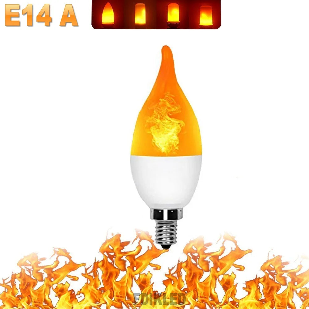 Collection of LED Flame Effect Party Lamps, E27 and E14, for diverse lighting needs and decor