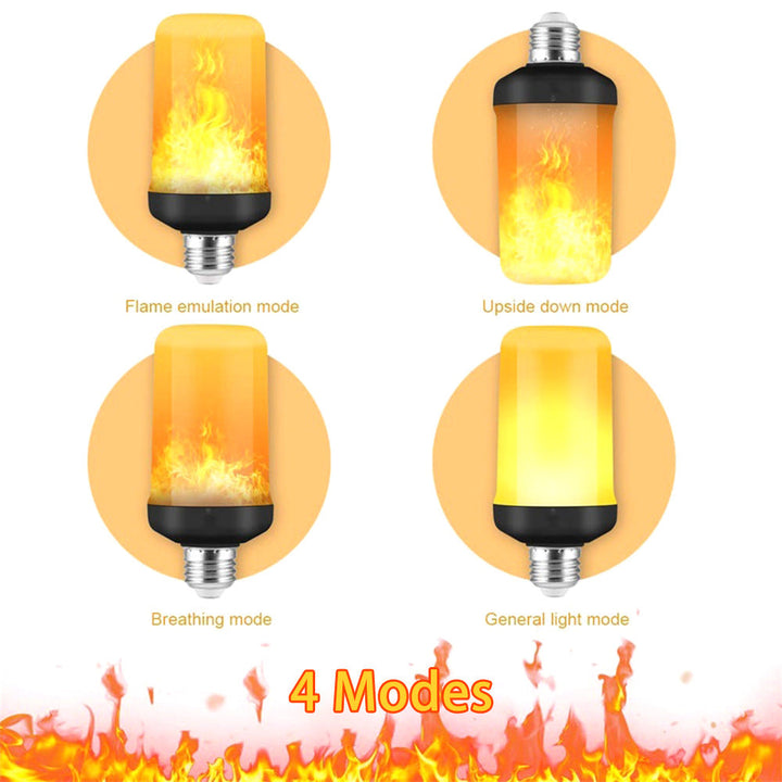 Decorative LED Flame Effect Light Bulb, E27, illuminating a warm, party-ready ambiance