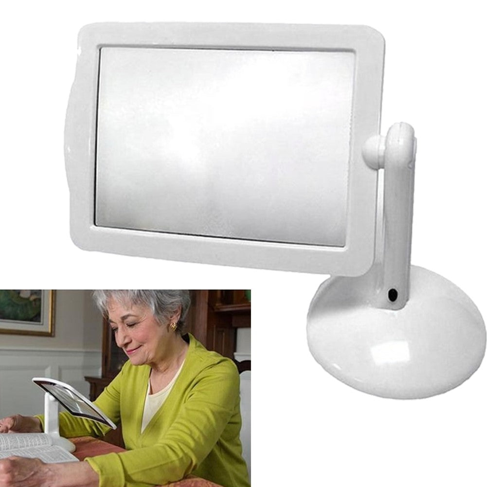 LED screen page magnifier with 180-degree rotating stand for hands-free reading, hobbies & eye protection. Magnifies 3X.