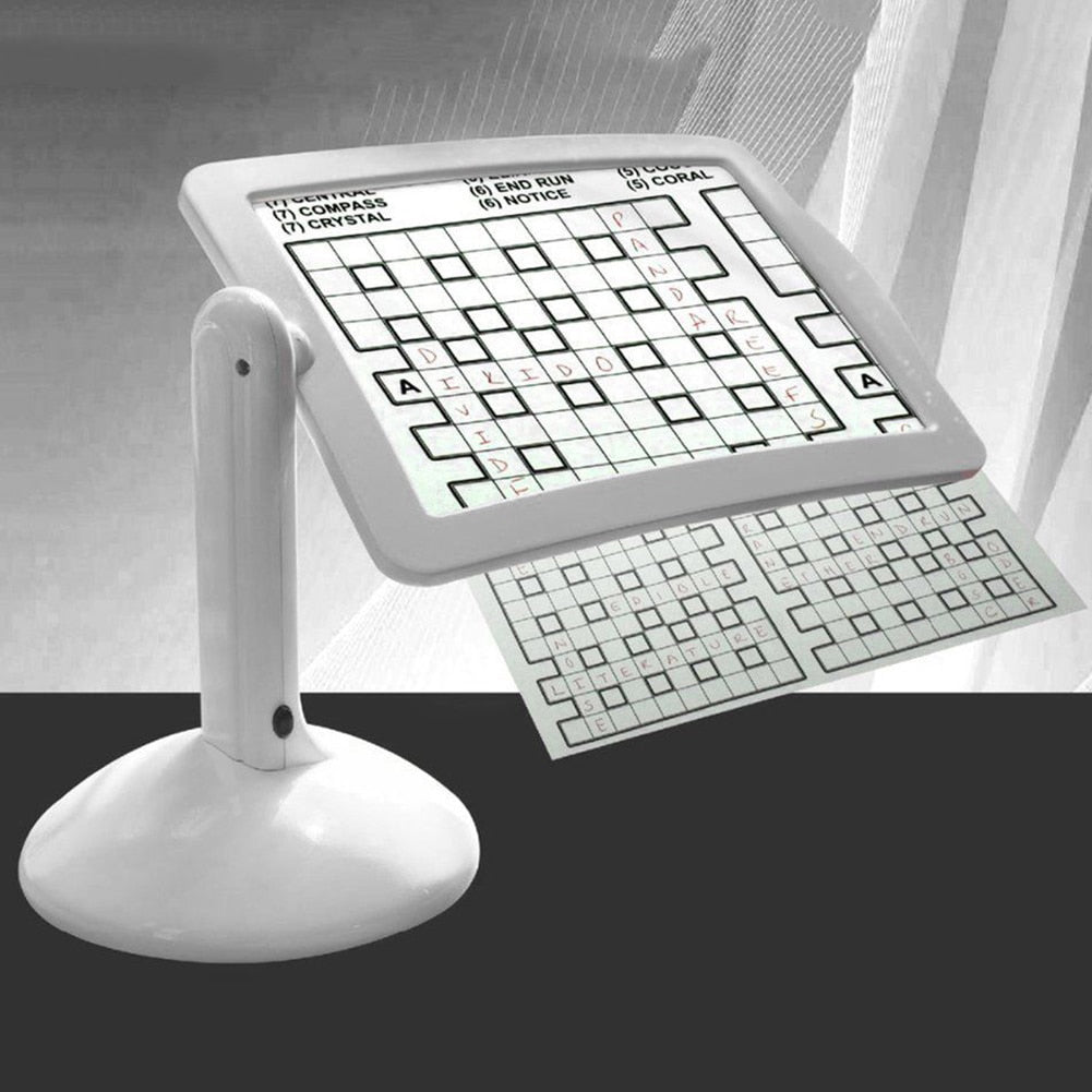 Adjustable LED magnifier for reading small print & detailed hobbies. Electronic vision aid with eye protection & 3X zoom.