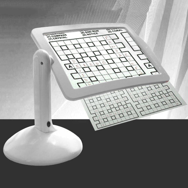 Adjustable LED magnifier for reading small print & detailed hobbies. Electronic vision aid with eye protection & 3X zoom.
