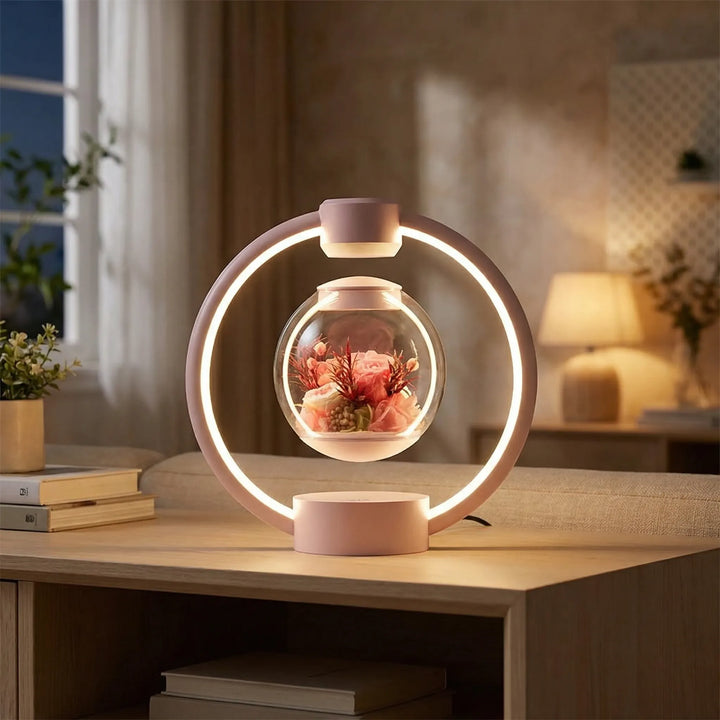 Levaflora magnetic levitation table lamp with floating orb, LED light for modern home decor