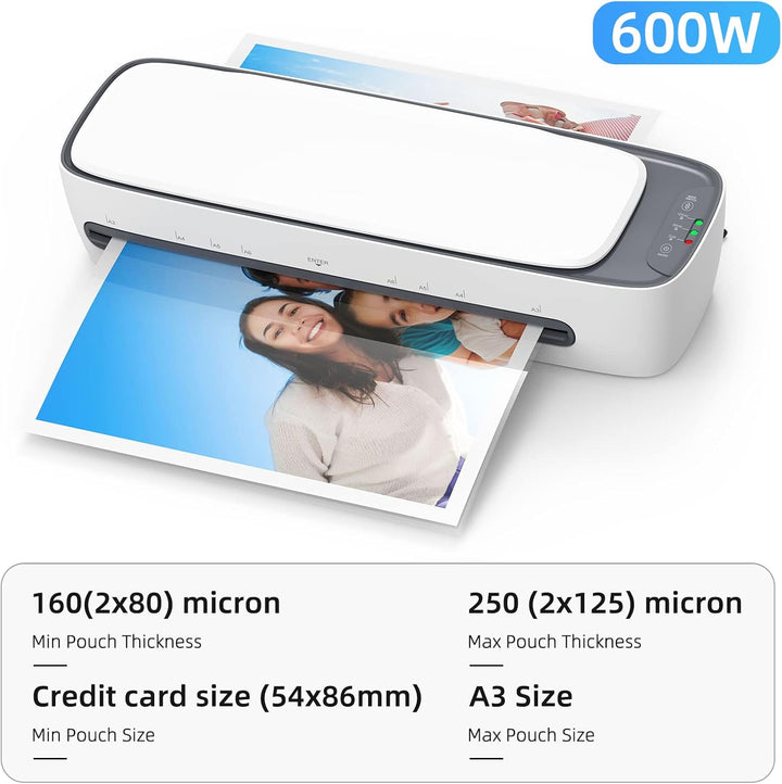 A3 laminator displaying the included paper trimmer, ideal for precise document finishing
