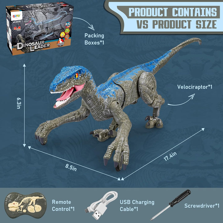 Prehistoric Velociraptor RC toy, a fun educational dinosaur gift for kids. Inspires creative play & learning.