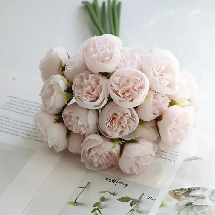 Everlasting faux peony bouquet, perfect for DIY floral arrangements & decor.