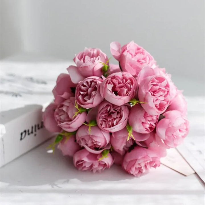 Handcrafted silk peony wedding bouquet, a beautiful and durable keepsake.