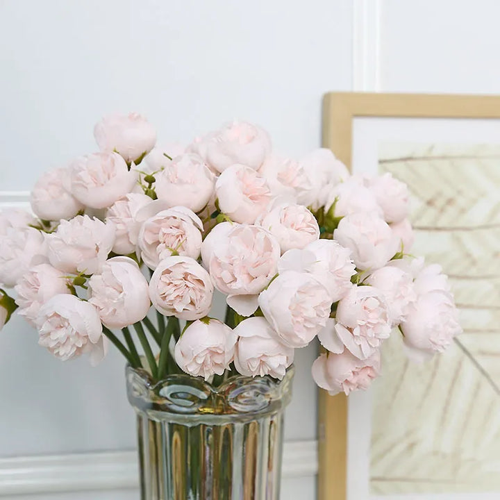 Decorative faux peony floral arrangement for tables, banquets & parties.
