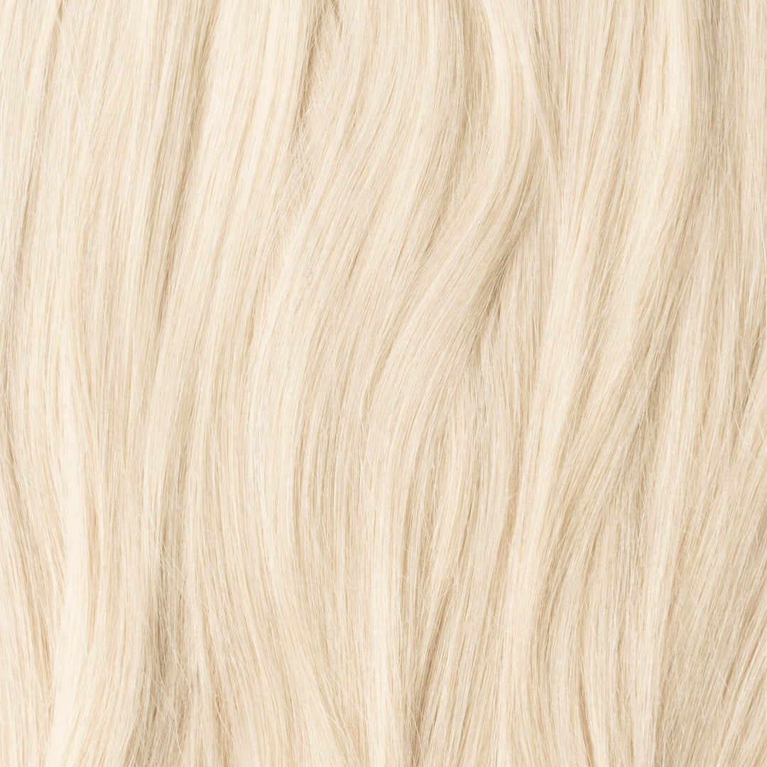 Sorella Light Ash Blonde 60B clip-in human hair extensions, perfect for added length & beauty.