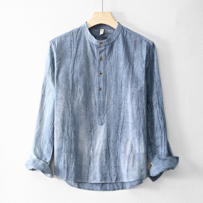 White women's henley top, relaxed fit, versatile casual shirt for spring, summer, & everyday wear.