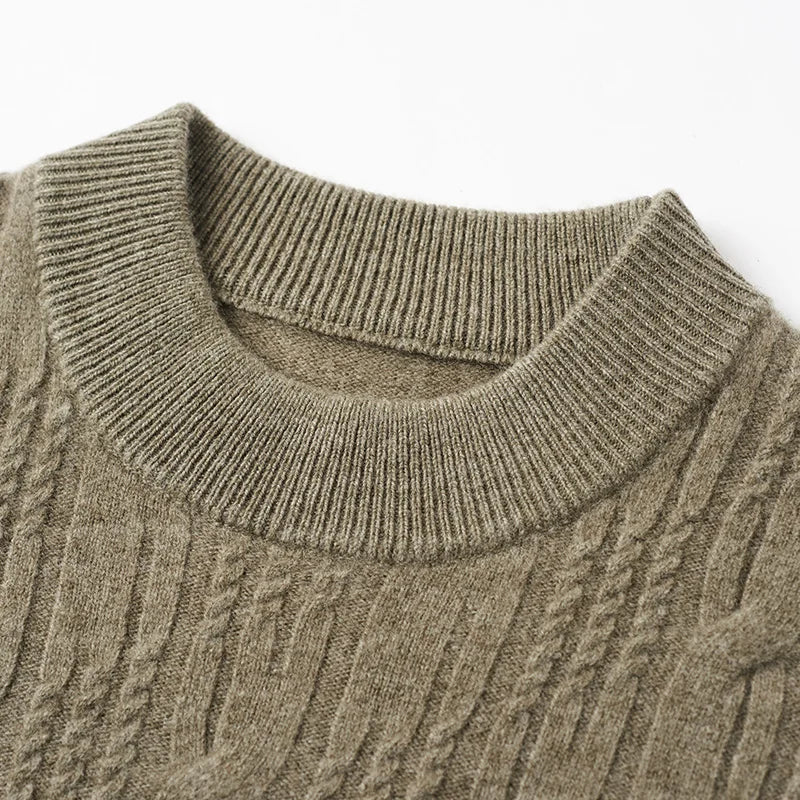 Stylish men's knit pullover sweater in various colors; modern and versatile for layering.