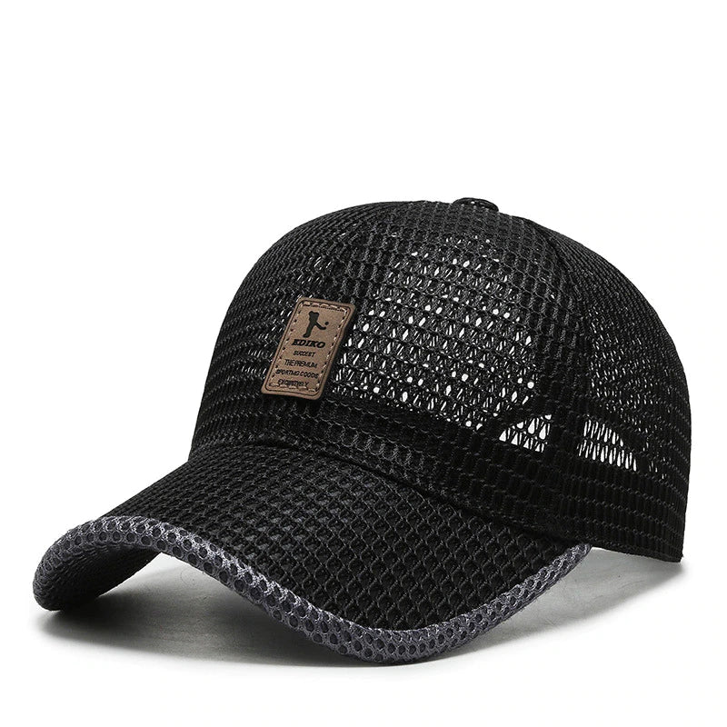 Lightweight AeroBreeze summer cap with breathable mesh for sun protection, perfect for men & women outdoor sports.